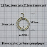 Dimensions - Door Handle Springs (2+1/2)T, 27.5mm/2mm
