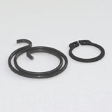 2-Turn Door Handle Springs plus Circlips, 1.8mm thick - end view
