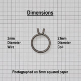 23mm Diameter 2 Turn Door Handle Spring - Dimensions