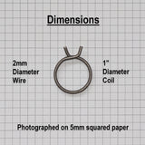 25.4mm Diameter 2 Turn Door Handle Spring - Dimensions