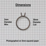 30mm Diameter 2 Turn Door Handle Spring Type A - Dimensions