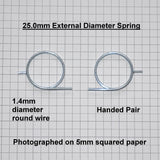 25.0mm 2+1/4 Turn Door Handle Spring - Handed Pair