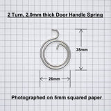 2-Turn, 26mm Diameter, 2mm thick Door Handle Springs (Available in packs of 6, 10 and 20)