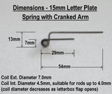 Dimensions - 14.5mm Letter Plate Spring