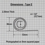 Type E Door Handle Spring - Dimensions
