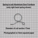 Door Handle Springs for Aluminium Door Furniture - Dimensions