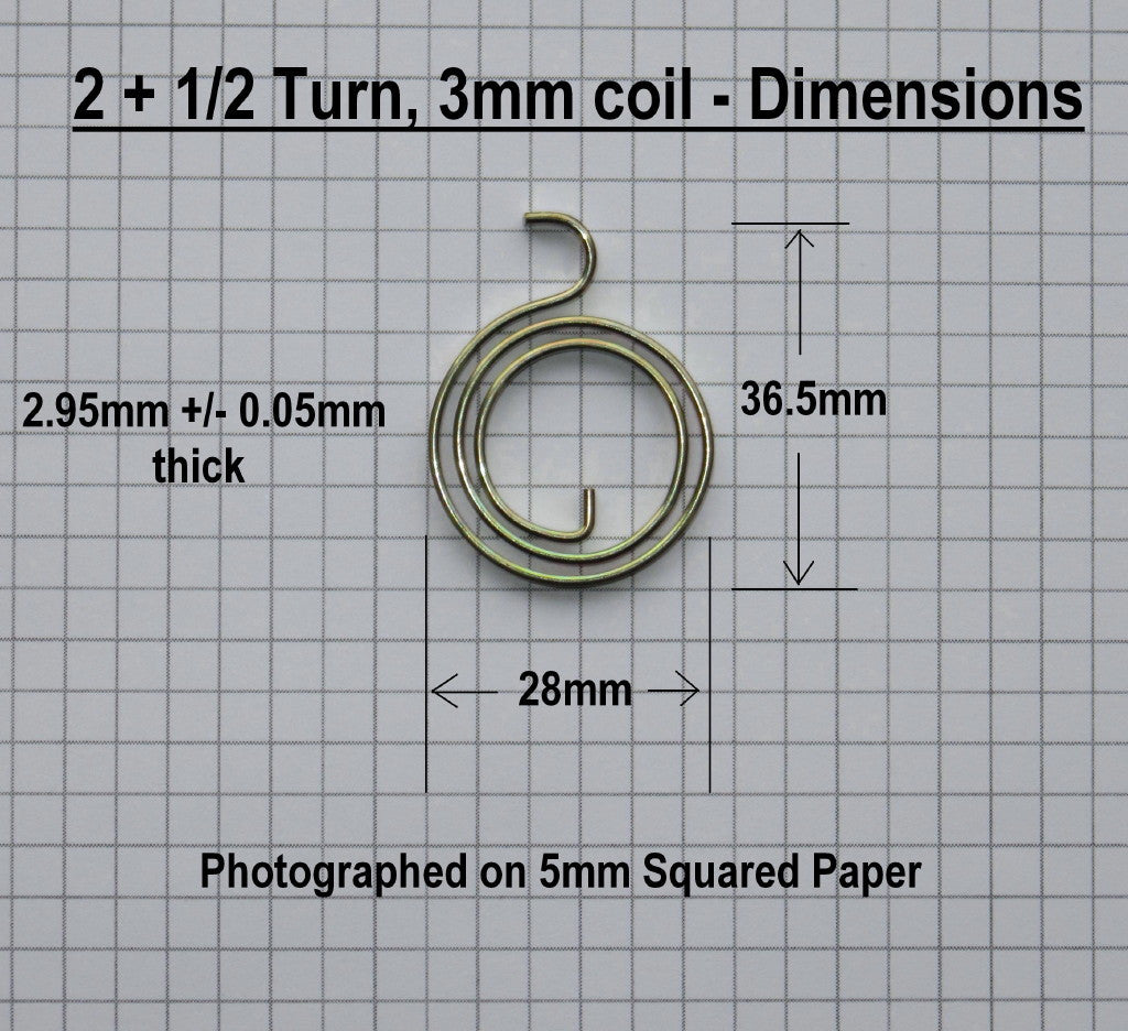 3.5 Turn Door Handle Springs - 1.6mm Round Wire, 22.7mm Diameter | Pack Of 6 (3 Left, 3 Right) For Repair & DIY